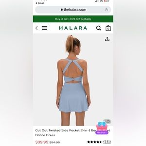 Halara Cut Out Twist Dress Blue